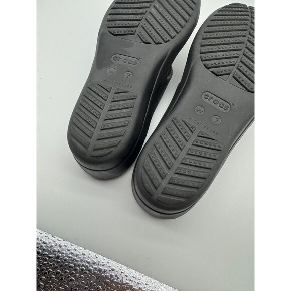 Crocs Black Sanrah Strappy Sandal Slide On Shoe Women Size 7 - Picture 11 of 11